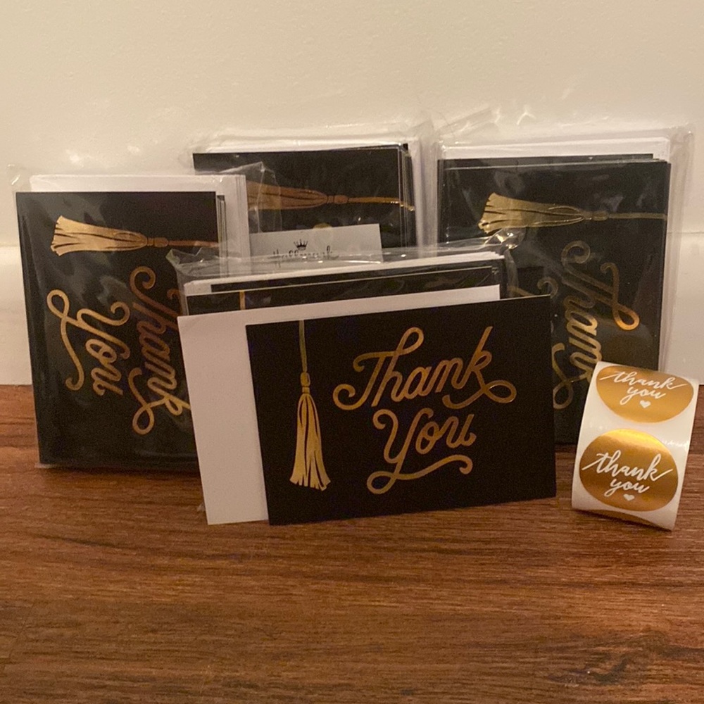 80 graduation “Thank You” cards/envelopes, with envelope seal stickers!